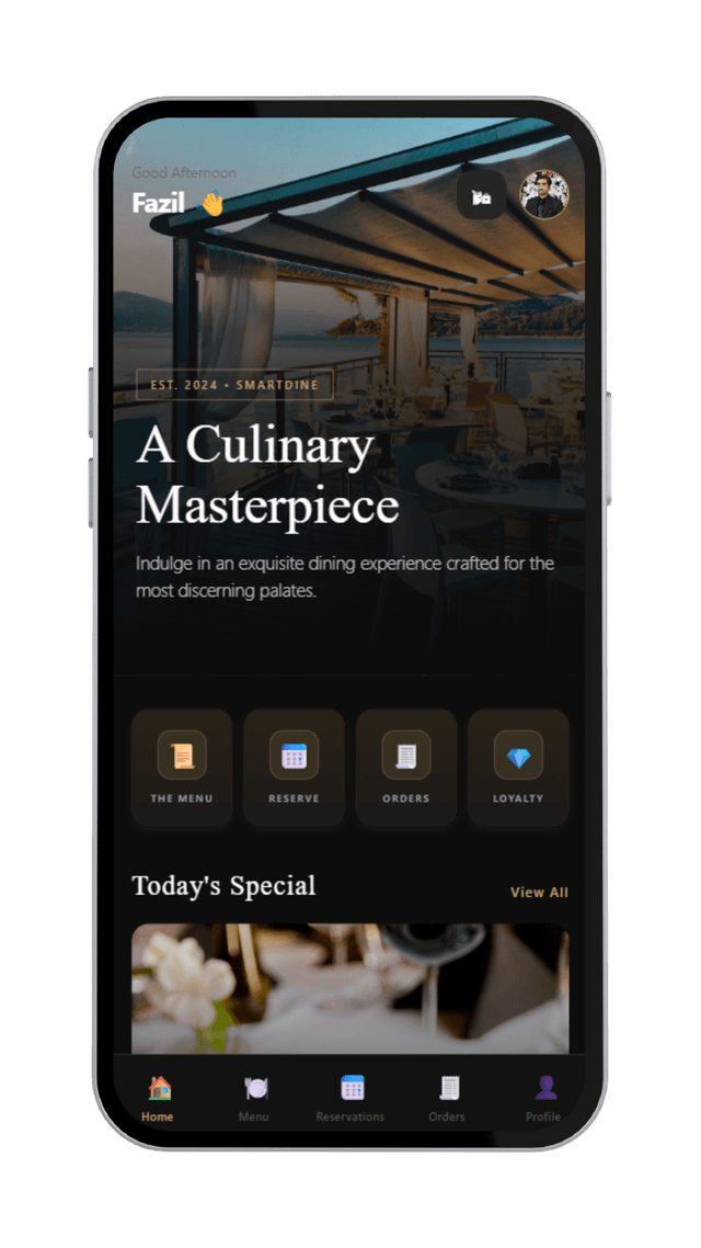 SmartDine Mockup